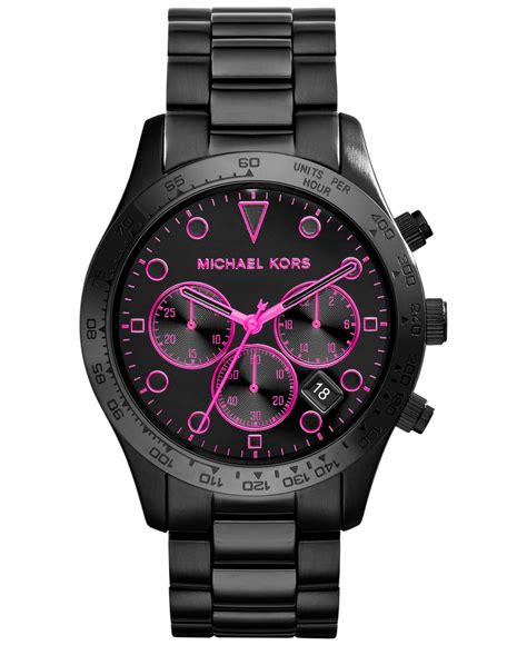 michael kors layton black and pink watch|Michael Kors Women's Layton Watch, Black/Pink, One Size.